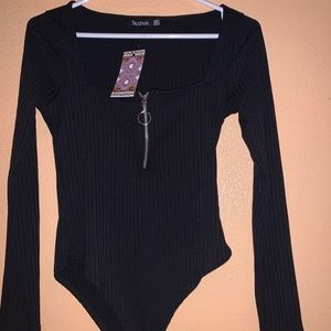Long sleeve zipper bodysuit